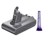 21.6v Ersätt V6 Dc62 Batteriadapter+förfilter Kompatibel V6 Sv04 Sv03 Dc58 Dc59 Dc61 Dc74 Animal Dc72 Serie Dammsugare-d