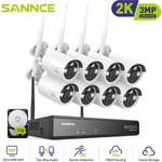 Sannce - 5MP hd Système de caméra de sécurité nvr sans fil caméras WiFi 3MP Stream Accès à distance et alertes de mouvement Micro intégré ai