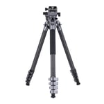 Rollei Easy Traveler Video Carbon Tripod - 4.5 kg Load Capacity, 164 cm Height, Ultralight, Compact, Effortless Locking Function