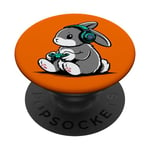 Gamer Bunny Gaming Rabbit PopSockets PopGrip Interchangeable