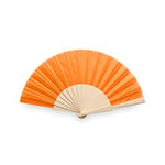 eBuyGB Folding Handheld Fan, Wooden Hand Fan, Wedding Party Accessory, Pocket Sized Fan for Wedding Gift, Party Favours, Summer Holidays, Mini Travel Fan Home Décor - Orange (Pack of 20)