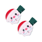 2pcs Christmas Kids Hairpins Snowman Bell Socks Hair Clips Claw No.5