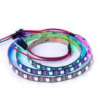 BTF-LIGHTING WS2812E ECO RGB Alloy Wires 5050SMD Individual Addressable 3.3FT 60Pixels/m Flexible Black PCB Full Color LED Pixel Strip Dream Color IP30 Non-Waterproof DIY Projects Only DC5V