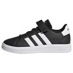adidas Grand Court Elastic Lace and Top Strap Shoes Sneaker, FTWR White/Core Black, Fraction_39 1_Third EU