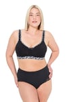 Ulla Popken Soutien-Gorge Doux, sans Fil, Coton 828319, Noir, 95C Femmes