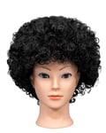 SHATCHI Perruques afro bouclées rebondissantes pour déguisement, fête, déguisement, accessoire disco unisexe thème années 60, 70, 80, noir
