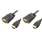 BENFEI HDMI to VGA 1.8M Cable, Uni-Directional HDMI to VGA Cable (Male to Male) Compatible for Computer, Desktop, Laptop, PC, Monitor, Projector, HDTV, Raspberry Pi, Roku, Xbox and More (Pack of 2)
