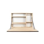 Prinz Wall-Mounted 36' X 24' Folding Murphy Desk with Chalkboard, Engineered Wood, Light Brown, 36' X 24' X 5'