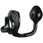 Perfect Fit Armour Tug Lock Butt Plug and Cock Ring - Black