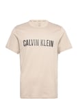 S/S Crew Neck *Villkorat Erbjudande Underwear Night & Loungewear Pyjama Tops Beige Calvin Klein