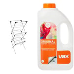 Vileda Sprint 3-Tier Clothes Airer, Indoor Clothes Drying Rack with 15 m Washing Line, Silver & Vax Original 1.5L Carpet Cleaner Solution | Suitable for Everyday Cleaning - 1-9-142055