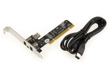Carte Controleur PCI vers FireWire 400 IEEE1394a - 3+1 ports - Chipset VIA - Avec Cordon ILink blindé 1.5M