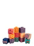 Magni Leksaker Soft Building Blocks W. Numbers And Animals 12 Pcs Multi/patterned