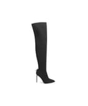 Carvela Womens Vixen Over the Knee Boots - Black Fabric - Size UK 3