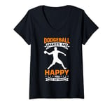 Womens Funny Dodgeball game Design for a Dodgeball Player V-Neck T-Shirt