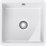 Franke KBK110 40 WH Kubus Single Bowl Ceramic Undermount Sink - WHITE