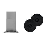 Russell Hobbs RHGCH601SS 60cm Wide 5 Function LED Light Cooker Hood + Russell Hobbs 2x Carbon Filters for Cooker Hoods