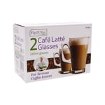 2 x Latte Glasses 240 ml Hot Tea Coffee Mugs Cups Tassimo Nespresso Bosch Gusto