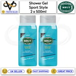 Brut Men's Shower Gel Sport Style 500ml All In One Hair & Body Set Of 2