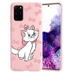 ZhuoFan Samsung Galaxy S20 Case, Phone Cases Pink Liquid Silicone with Pattern Shockproof Soft Gel TPU Back Cover Bumper Skin for Samsung Galaxy S20 Smartphone, Bow tie cat