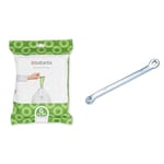 Brabantia Bin Liners, Size G, 23-30 L - 40 Bags,White,375668 & Laser 2598 Brake Spanner 1/4" Sq x 10mm Sq