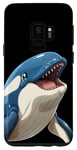 Coque pour Galaxy S9 Mignon anime bleu orque souriant animal de l'océan gardien de zoo art