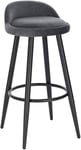 Rootz Velvet Barpall - Bänkpall - Justerbar Barstol - Elegant svart finish - Hög komfort - Stabil och hållbar - 37,5 cm x 34 cm