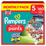 Pampers Paw Patrol Baby Dry Nappy Pants Size 5, 12- 17 kg, 160 Nappies