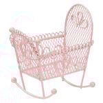 Creativ Miniatyr - Baby Rosa Vagga i Metall 9 cm