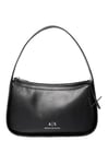 Armani Exchange Women's Elysees, Logo Chain, Zipped Shoulder Bag, Black, One Size