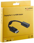 DeLock Adaptateur DP mâle vers HDMI femelle Noir 22,5 cm