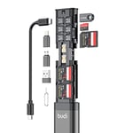Budi [Version DC516B] 9 en 1 Câble de Lecteur de Carte SD Multifonction et Lecteur de Carte USB 3.0 TF/SD Type-C avec Adaptateur OTG pour iPhone Android et clé de mémoire de l’Adaptateur d’Ordinateur