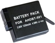 Batteri till AHDBT-501 för GoPro, 3,85V, 1250mAh
