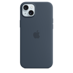 Apple Silikonskal med MagSafe till iPhone 15 Plus – stormblå