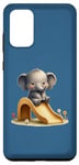 Galaxy S20+ Blue Adorable Elephant on Slide Cute Animal Theme Case