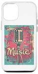 Coque pour iPhone 15 Microphone chanteur vintage rétro chanteur
