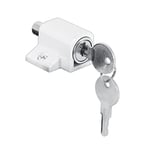 PRIME-LINE U 9862 White, Push-in Keyed Sliding Door Lock, 1-3/4 in