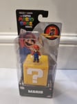 Super Mario Bros. Movie 3cm Mario Mini Figure with Question Block NEW