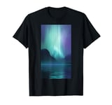 Minimalist Aurora borealis North lights Night T-Shirt