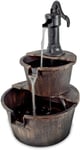 VfmOnline 2 Tier Cascading Electric Water Fountain, Barrel Design with Pump and 3 metre Lead