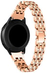 Simpleas Watch Straps compatible with Amazfit GTR 42mm / GTS/Bip/Bip Lite - Stainless Steel Metal Replacement Band with Folding Clasp (20mm, Rose Gold)