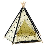 PYapron Lit pour Chien et Chat Teepee pour Animaux de Compagnie - Tentes et Maisons Portables pour Animaux de Compagnie avec Coussin Confortable pour Chien et Chat (50X50x60cm)