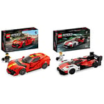 LEGO 76914 Speed Champions Ferrari 812 Competizione & 76916 Speed Champions Porsche 963, Model Car Building Kit, Racing Vehicle Toy for Kids, 2023 Collectible Set with Driver Minifigure