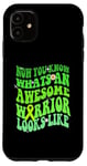 Coque pour iPhone 11 Mental Health Warrior Retro Groovy Green Ribbon For Women