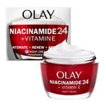 Olay Niacinamide 24 + Vitamin E +NIGHT Face Cream 50ml - Brand New