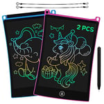 GUYUCOM 2 PCS Tablette d'écriture LCD, 8,5 Pouces Ardoise Magique pour Enfants, Tablette de Dessin pour garçons Filles Jouets éducatifs Cadeaux d'anniversaire pour Enfants Jouets (Bleu+Rose)