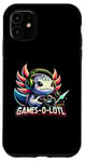 Coque pour iPhone 11 Games-O-Lotl Axolotl Manette de jeu vidéo