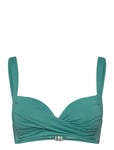 Medea Solid Top Swimwear Bikinis Bikini Tops Push-up Bikinitops Green Panos Emporio