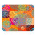 Mousepad Computer Notepad Office Pink Indian Pattern Will Endlessly Orange Patchwork with Colorful Ethnic Paisley Home School Game Player Computer Worker Inch