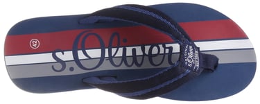 s.Oliver Men's 17206 Flip Flops, Blue (Navy Comb.), 7.5 UK